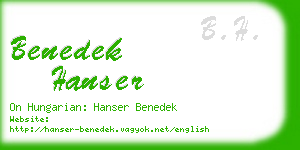 benedek hanser business card